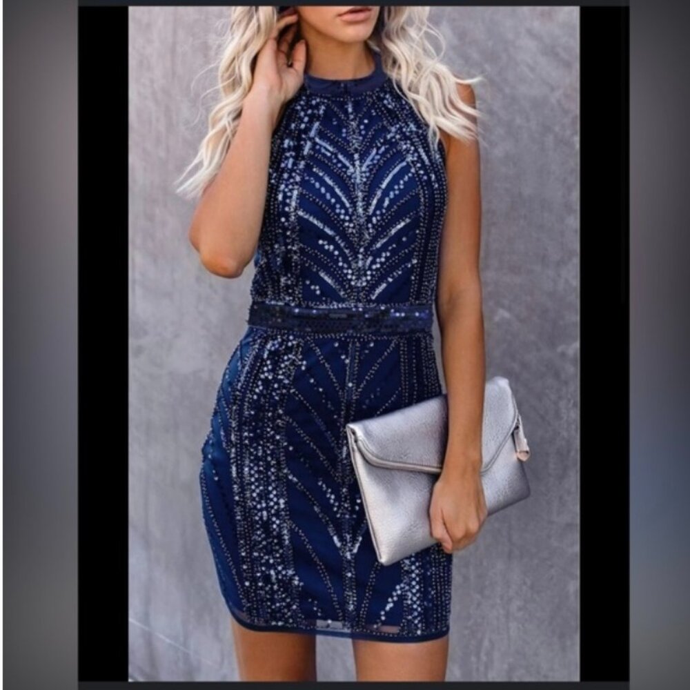 NWT Minuet Sequined beaded formal dress